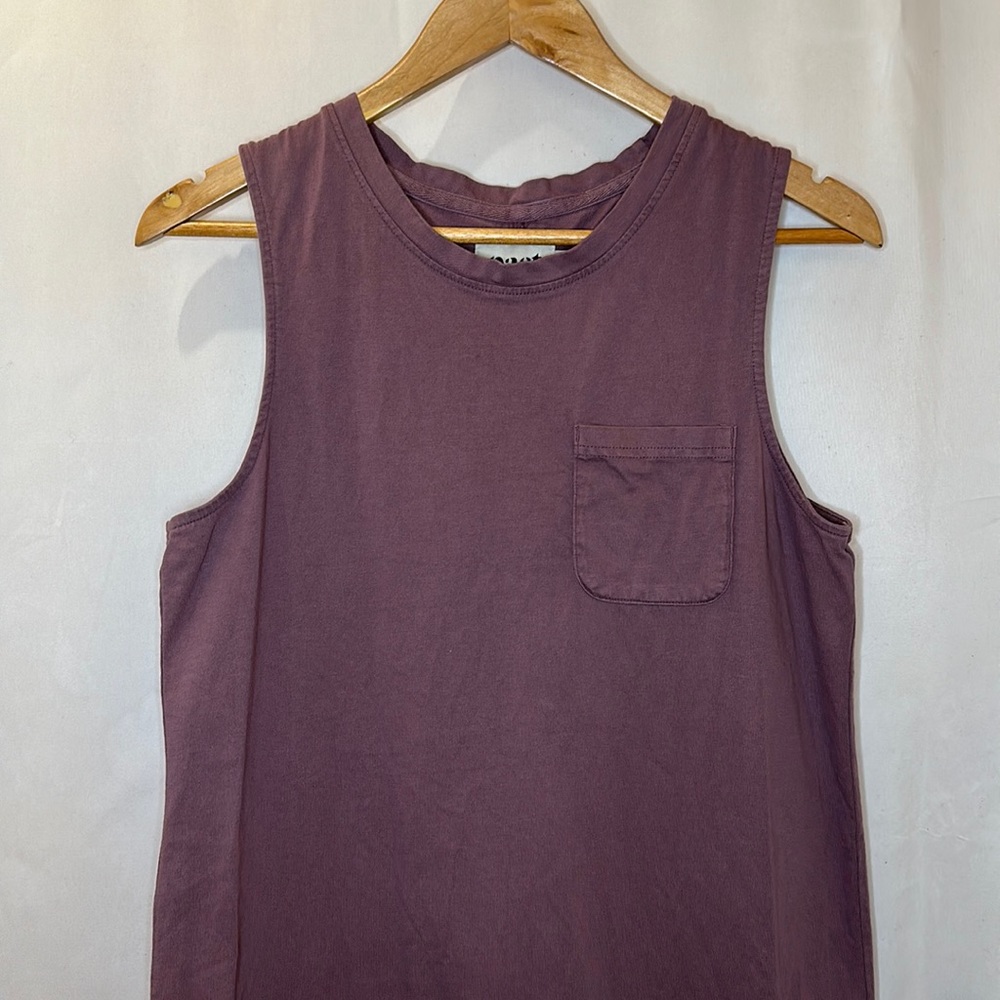 Pact Womens Sleeveless Tank Dress in Mauve Plum